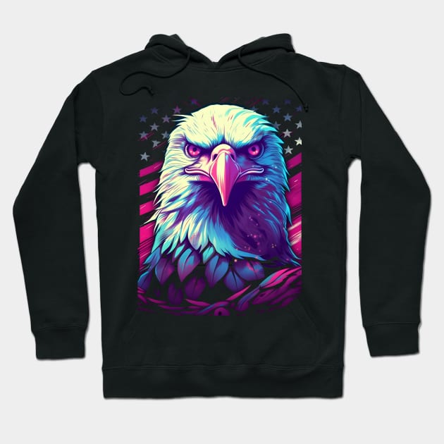 4th of July Holiday Patriotic Merica Eagle, Kaw! Hoodie by The Digital Den